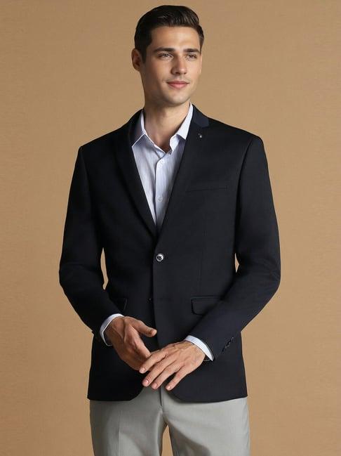 allen solly black slim fit blazer