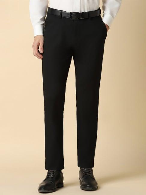 allen solly black slim fit trousers