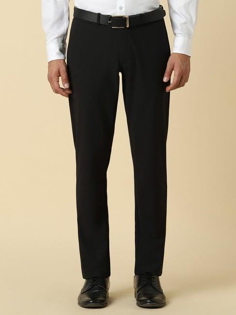 allen solly black slim fit trousers