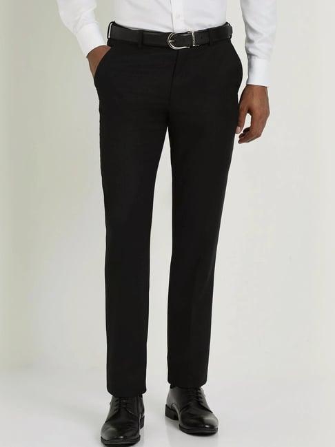 allen solly black slim fit trousers