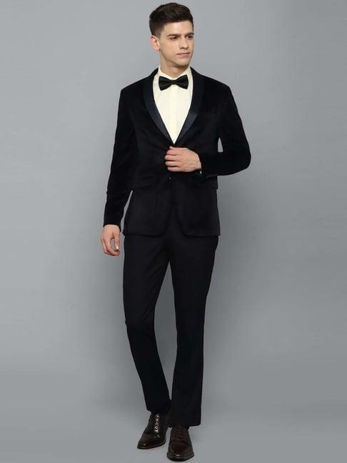 allen solly black slim fit two piece suits