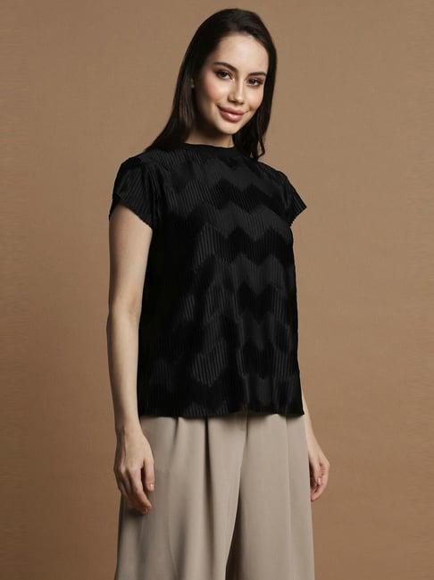 allen solly black striped top