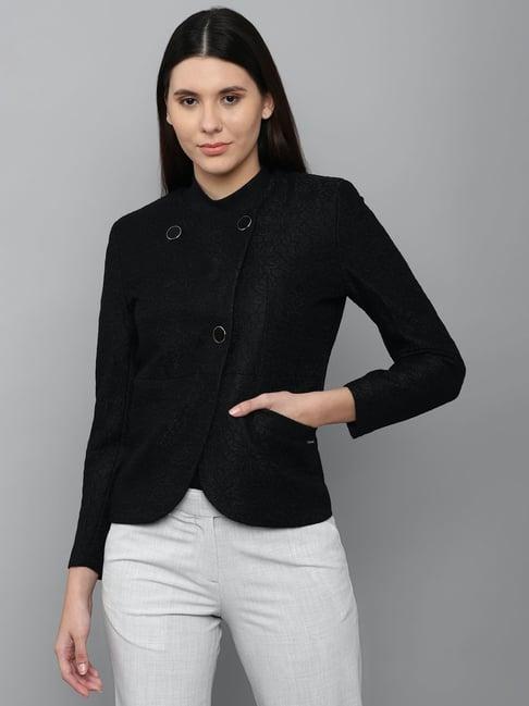 allen solly black textured jacket