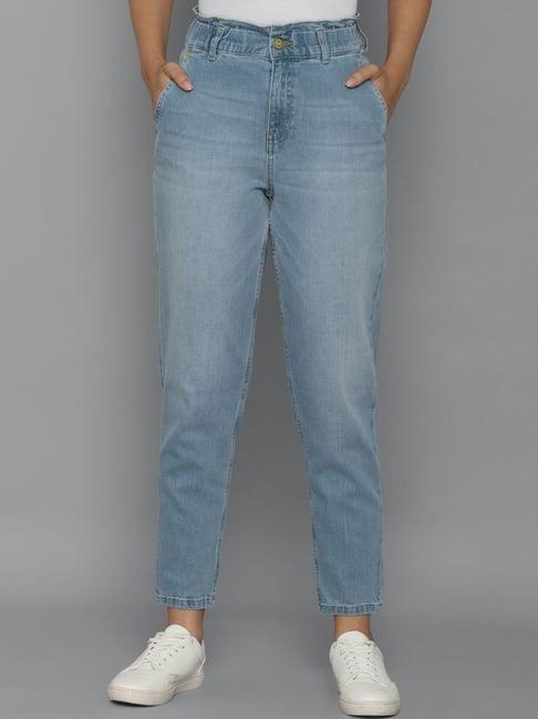 allen solly blue cotton mid rise jeans