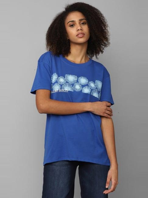 allen solly blue cotton printed t-shirt
