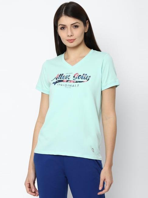 allen solly blue cotton printed t-shirt