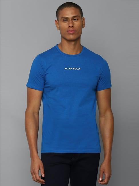 allen solly blue cotton regular fit t-shirt