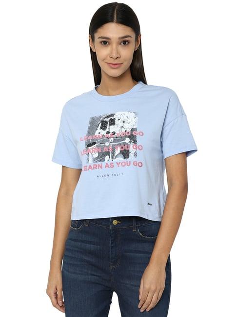 allen solly blue printed t-shirt