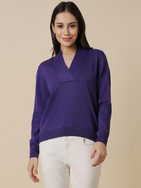 allen solly blue regular fit sweater