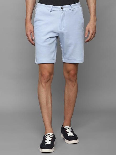 allen solly blue slim fit shorts