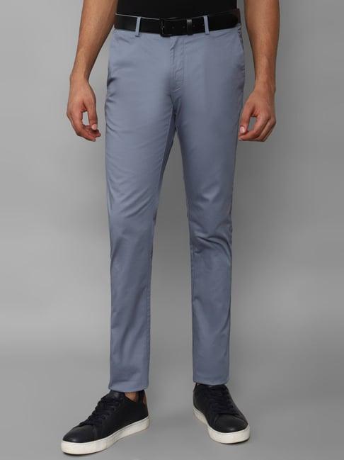 allen solly blue slim fit trousers