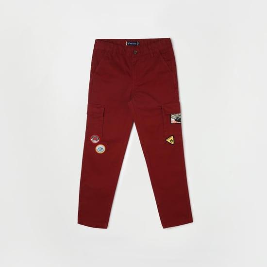 allen solly boys appliqued flat front cargo trousers