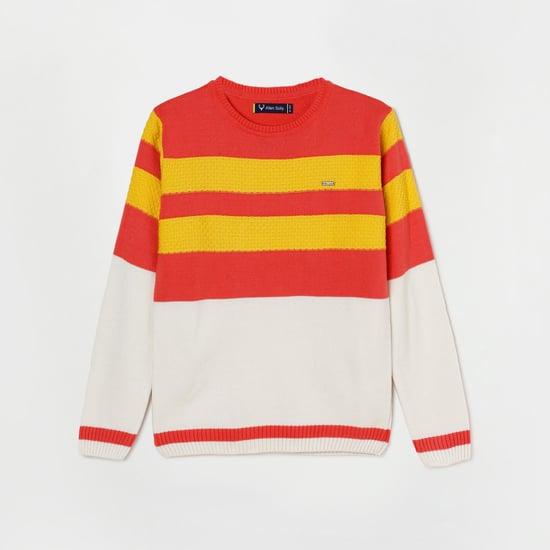allen solly boys colorblock full sleeves sweater