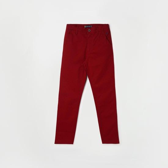 allen solly boys printed flat front trousers