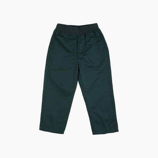 allen solly boys solid elasticated slim-fit casual trousers