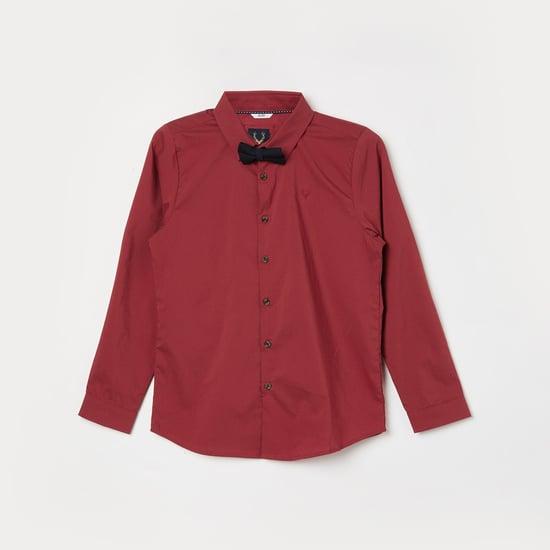 allen solly boys solid shirt with bow