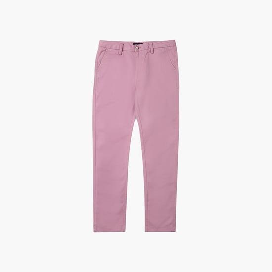 allen solly boys solid slim fit casual trousers