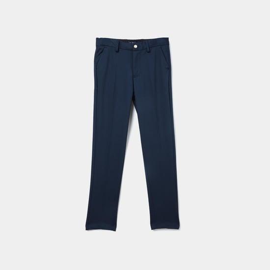 allen solly boys solid slim fit trousers