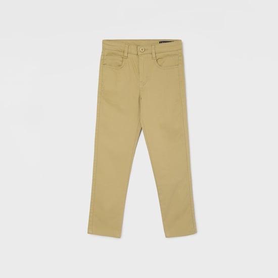 allen solly boys solid slim fit trousers