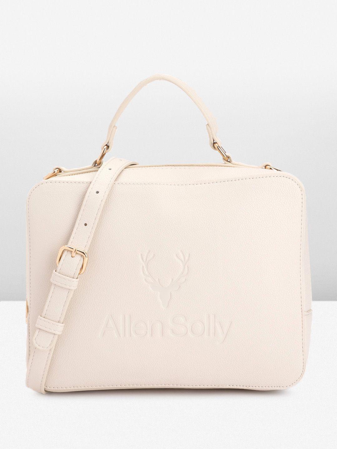 allen solly brand logo debossed design handheld bag