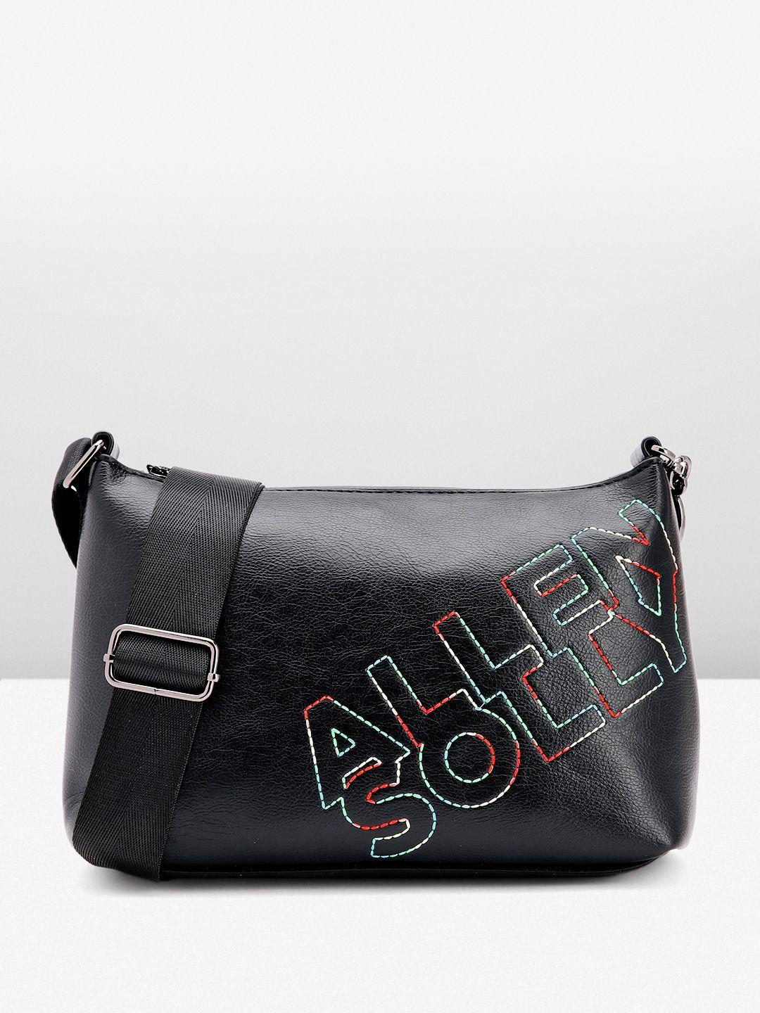 allen solly brand logo embroidered structured sling bag