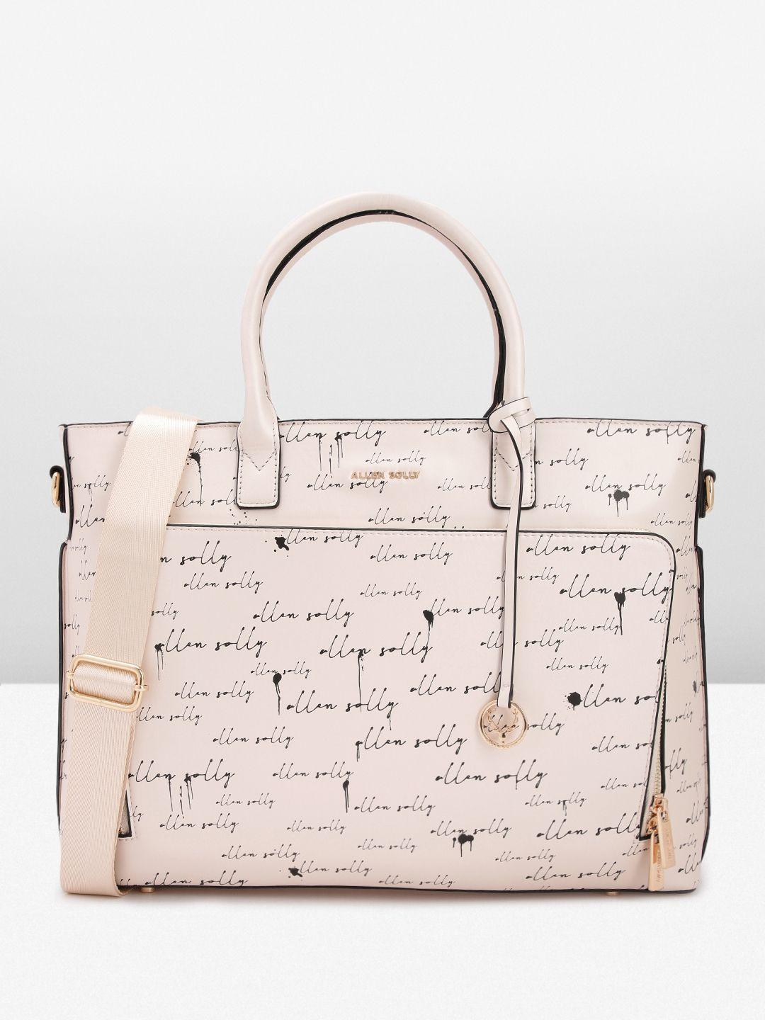 allen solly brand logo print laptop-cum-shoulder bag