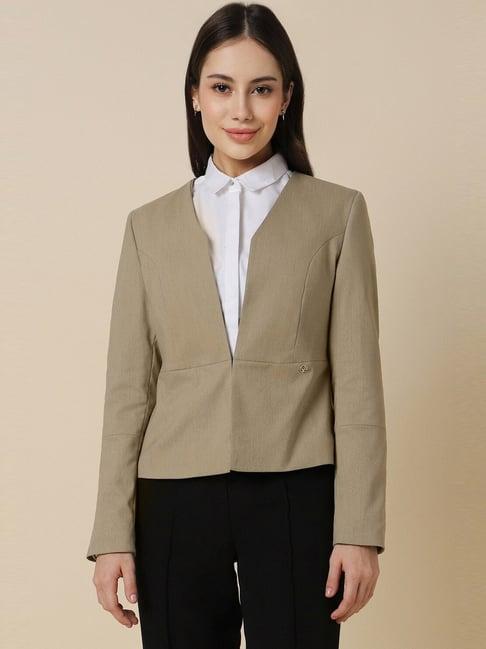 allen solly brown regular fit formal blazer