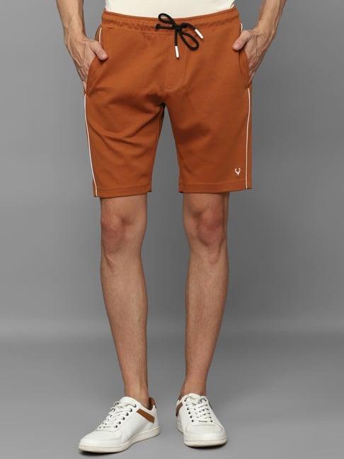 allen solly brown slim fit shorts