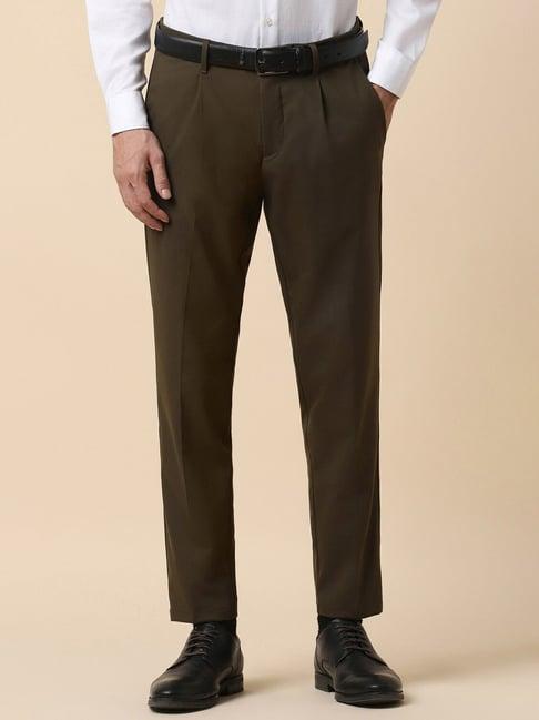 allen solly brown slim fit trousers