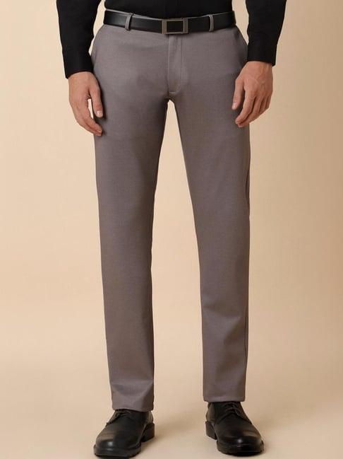 allen solly brown slim fit trousers