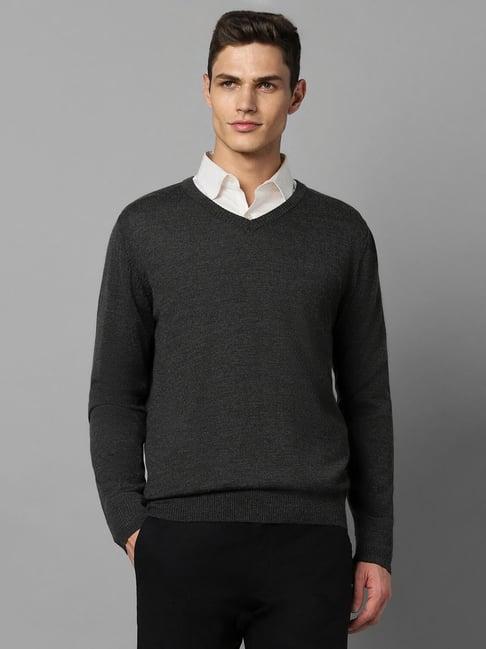 allen solly charcoal regular fit sweater