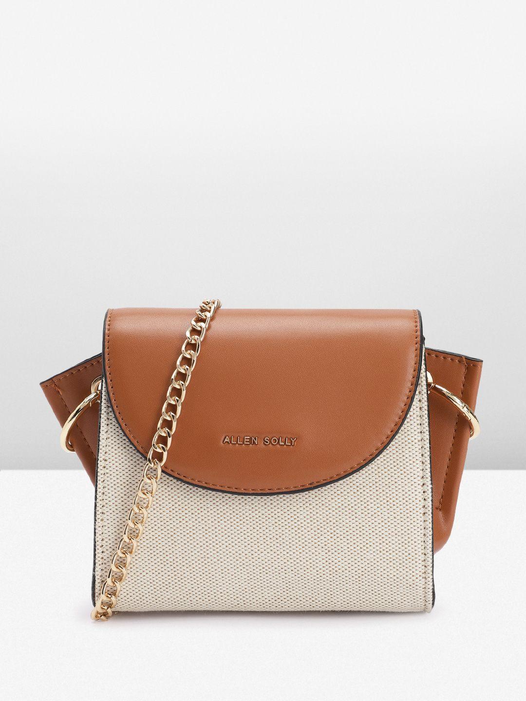 allen solly colourblocked structured sling bag