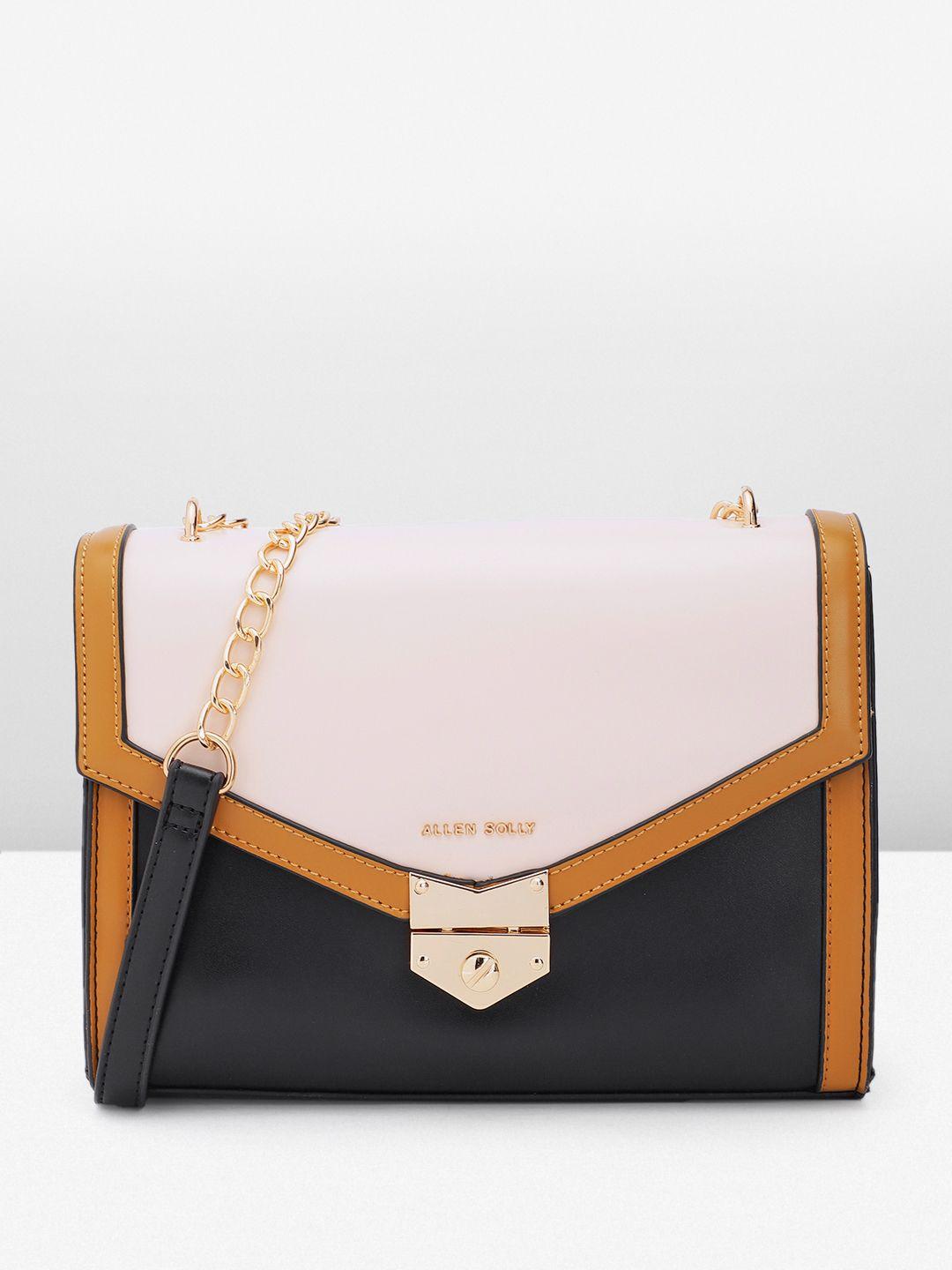 allen solly colourblocked structured sling bag