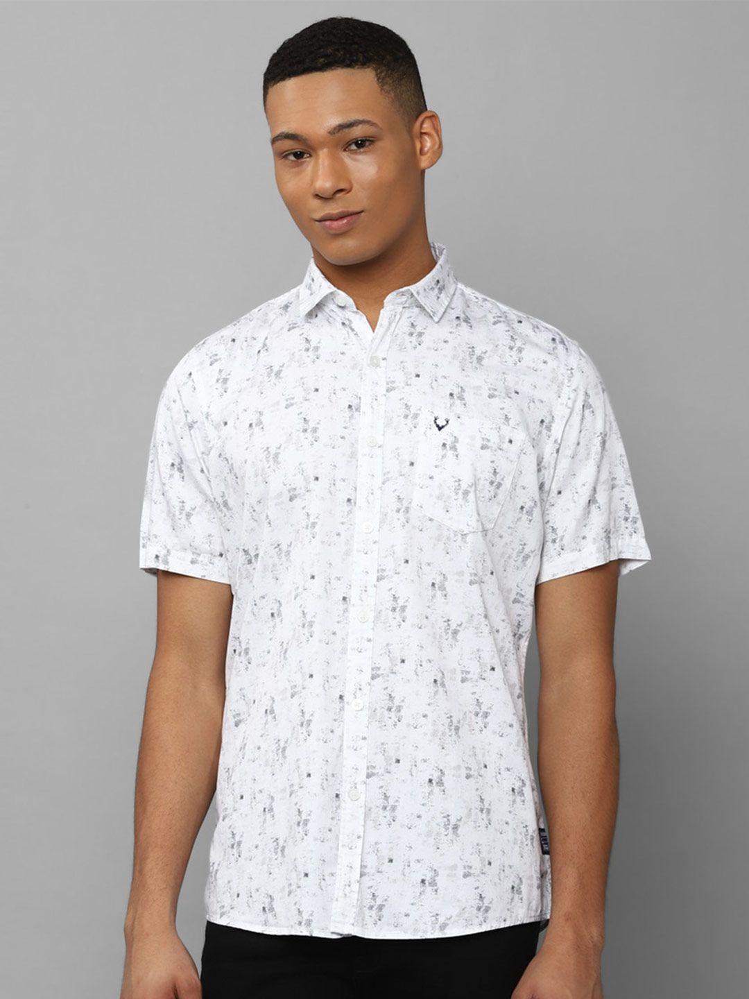 allen solly custom abstract printed spread collar short sleeves cotton casual shirt