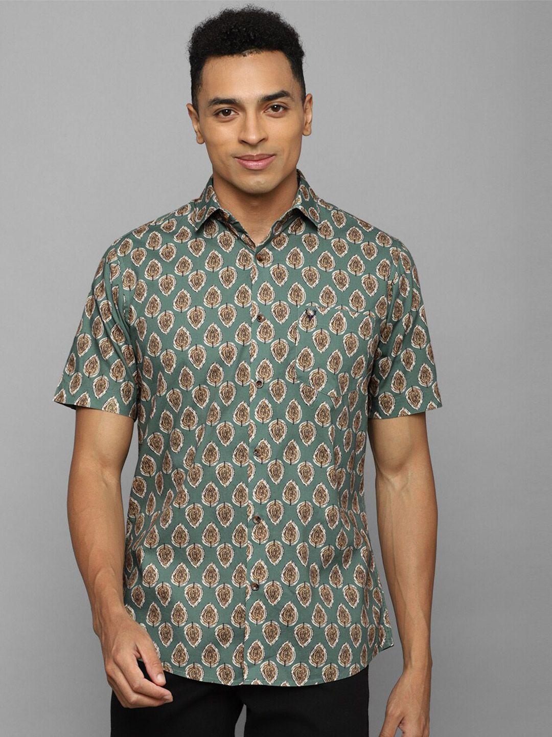 allen solly ethnic motifs printed slim fit pure cotton casual shirt