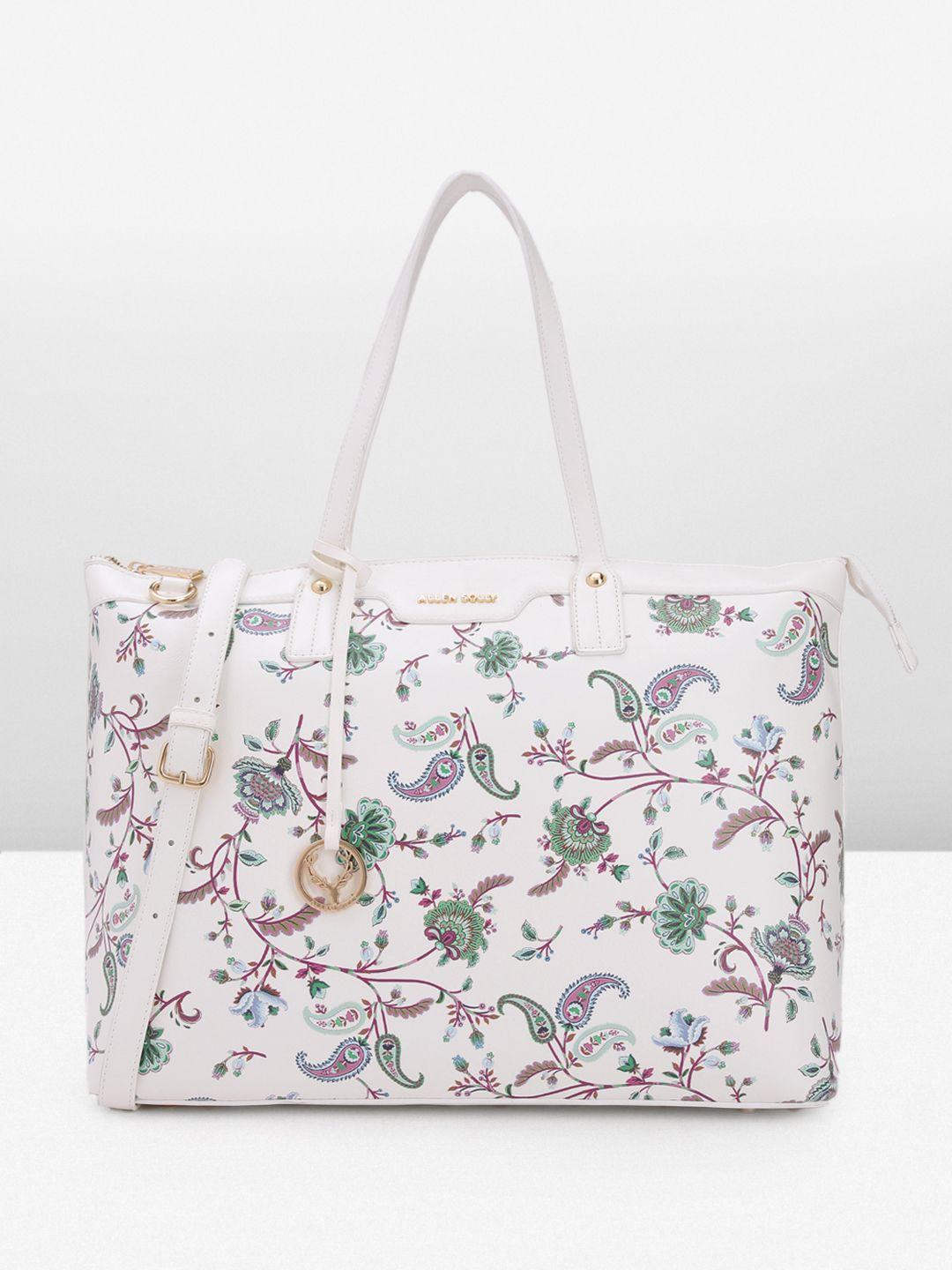 allen solly floral printed laptop-cum-shoulder bag