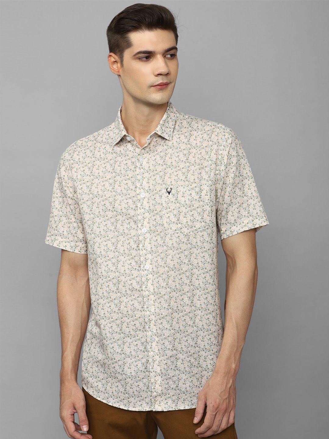 allen solly floral printed slim fit cotton casual shirt