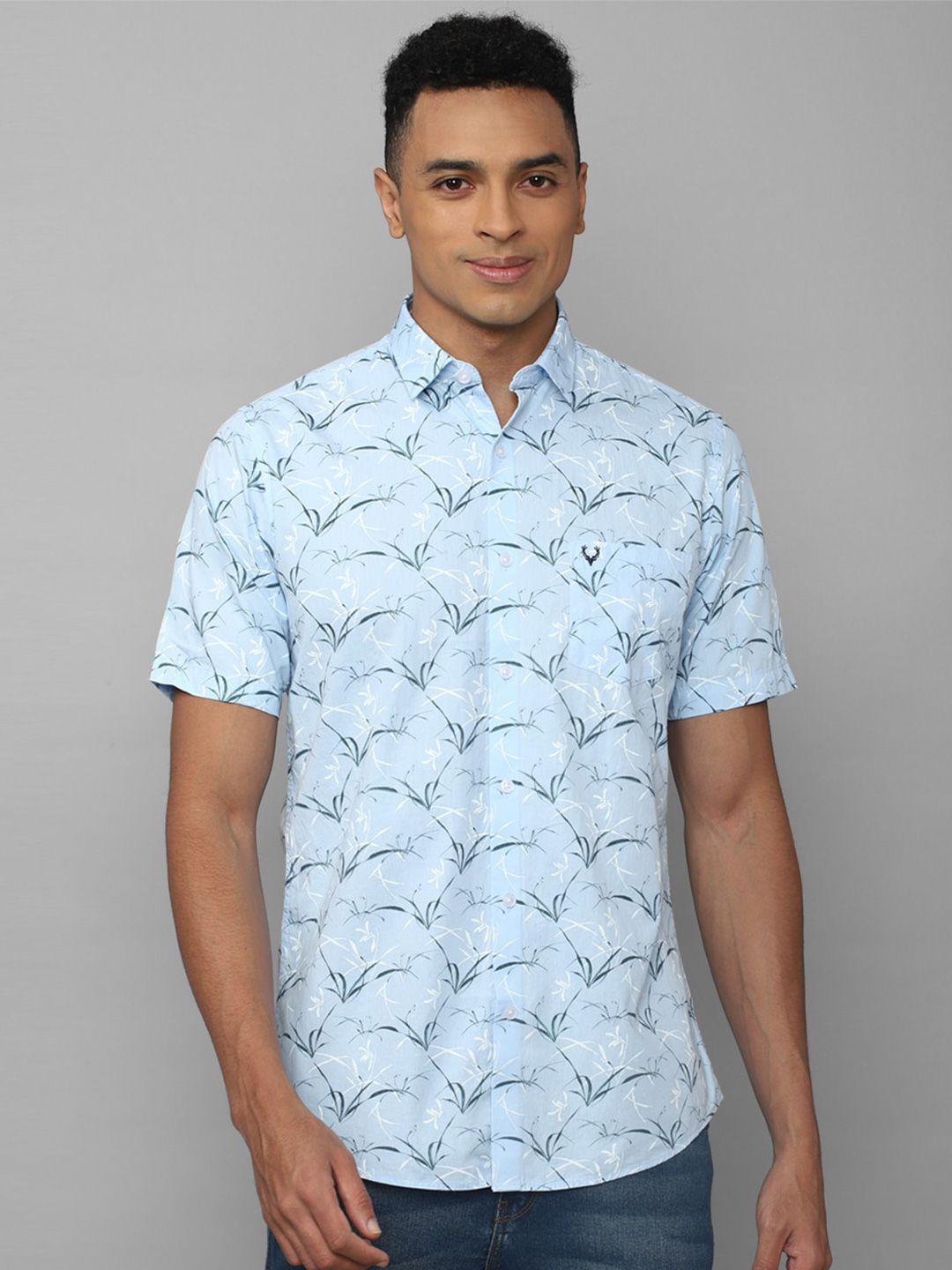 allen solly floral printed slim fit pure cotton casual shirt
