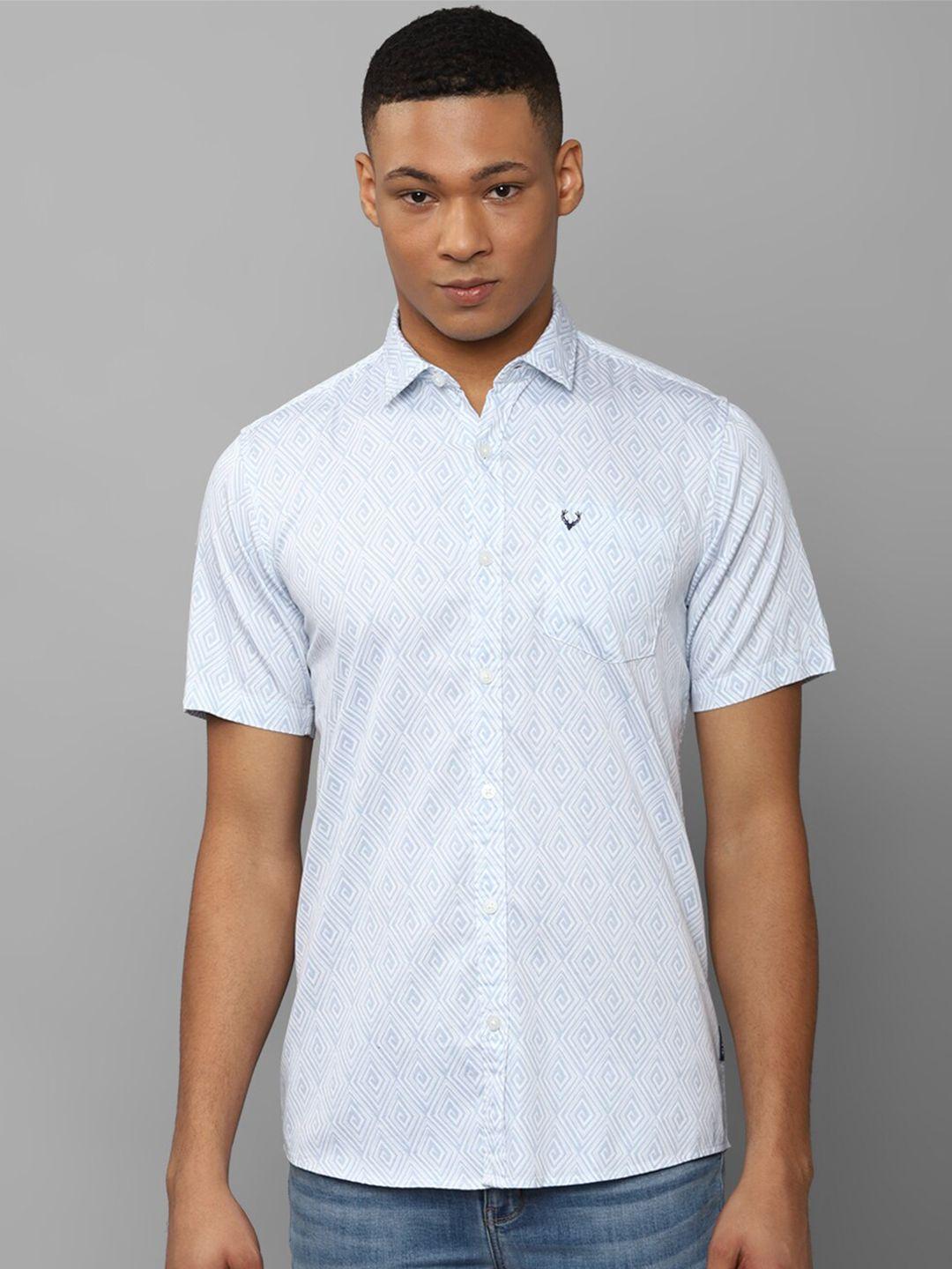 allen solly geometric printed pure cotton casual shirt