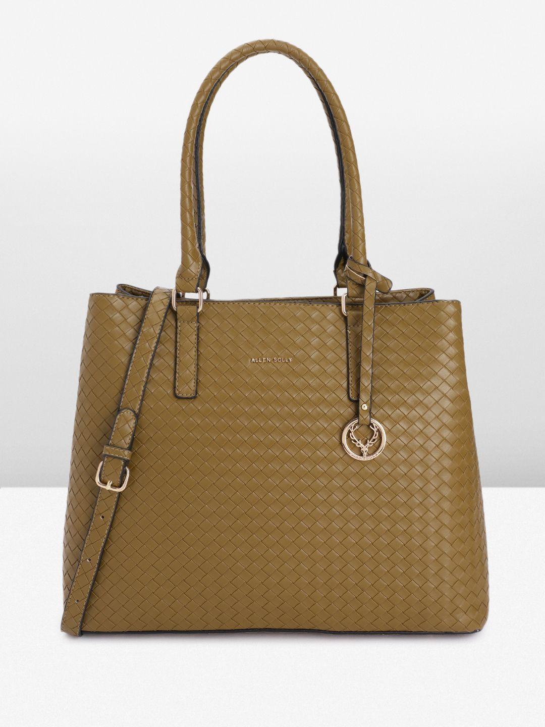 allen solly geometric textured structured handheld bag