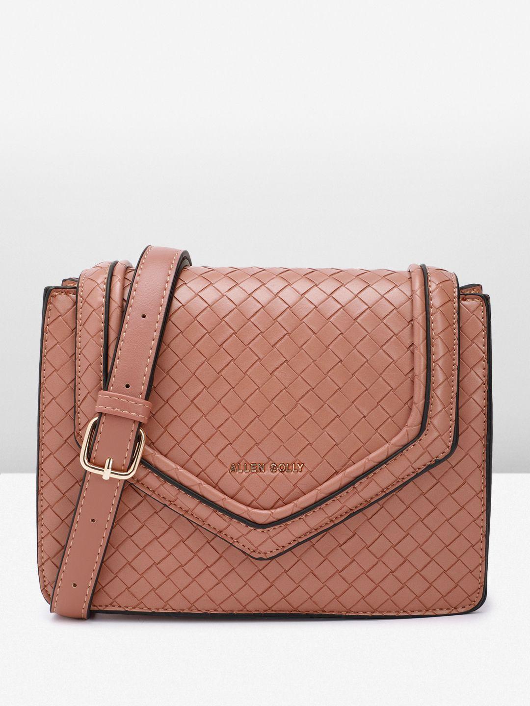 allen solly geometric textured structured sling bag