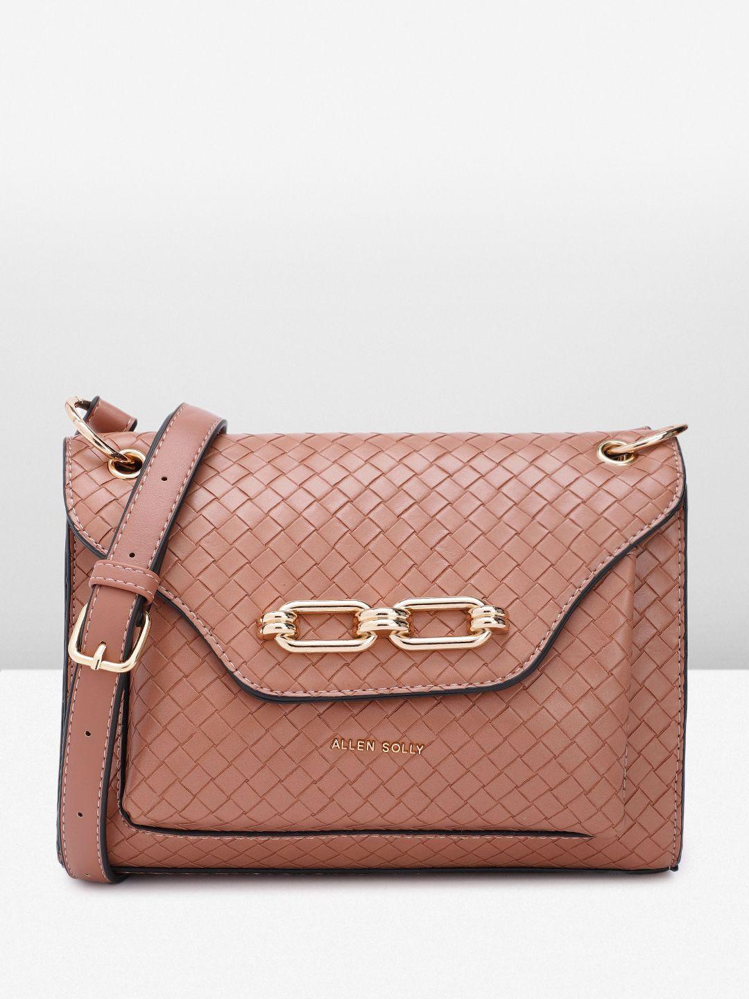 allen solly geometric textured structured sling bag