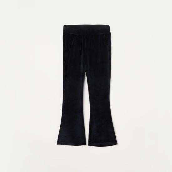 allen solly girls solid elasticated bootcut pants