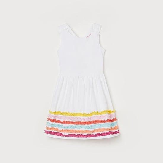 allen solly girls textured a-line dress