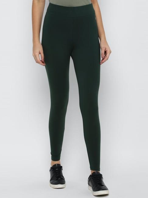 allen solly green cotton leggings