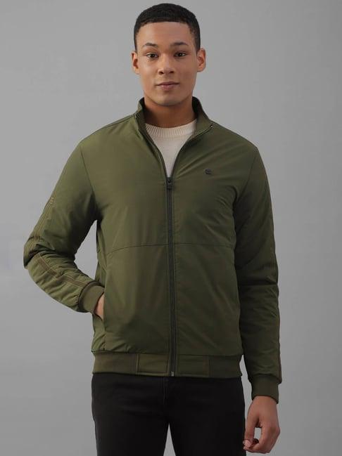 allen solly green cotton regular fit jacket