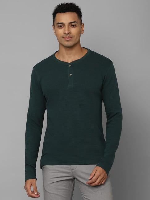 allen solly green cotton regular fit t-shirt