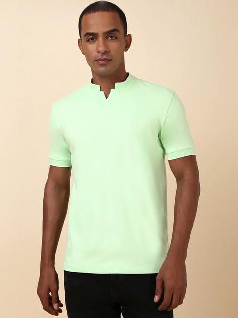 allen solly green cotton regular fit t-shirt