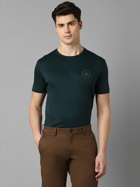 allen solly green cotton slim fit t-shirt