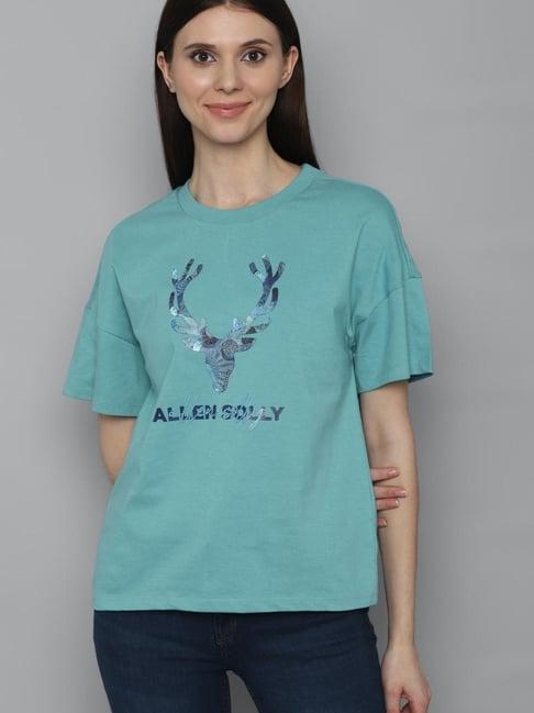 allen solly green logo t-shirt